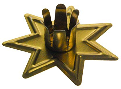 Standkerzenhalter Tischkerzenständer Stern 10er Set für Baumkerzen, Farbe:Stern Gold