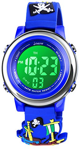 VenSten Reloj digital deportivo impermeable para niños y niñas, para deportes al aire libre, relojes eléctricos LED con alarma luminosa, cronómetro, reloj de pulsera para niños, Azul pirata, Deportivo