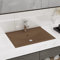 HOMIUSE Luxus-Waschbecken mit Hahnloch Matt-Creme 60x46 CM Premium-Keramik Waschbecken Waschtisch Aufsatzwaschbecken Badunterschrank Waschbecken GäSte Wc Flaches Rechteck Hänge-Waschbecken