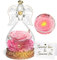 Ewige Rose Geschenke, Ewige Rose in Engel Glaskuppel, Konservierte Blumen Handgemachte Ewige Rose für Frauen Freundin Mutter zu Valentinstag Weihnachten Geburtstag (Rosa), 1 stück