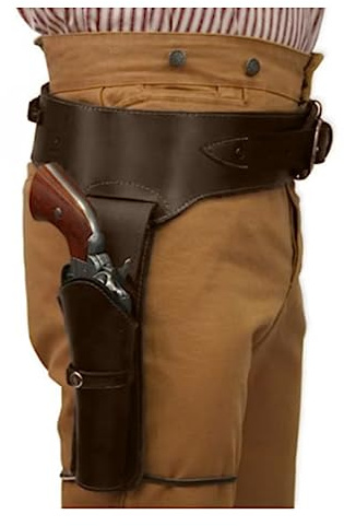 Mittelalterliches Vintage Pistolenholster PU Leder Taille Pistolenholster Steampunk Style Revolver Holster Western Cowboy Pistole Pistolenholster Halloween Cosplay Kostüm,Braun