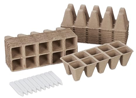 Relaxdays 200 Vasetti per Piantine, Biodegradabili, Vassoi da Torba, Vasi Carta, HxLxP: 5,5 x 3,5 x 3,5 cm, Marrone