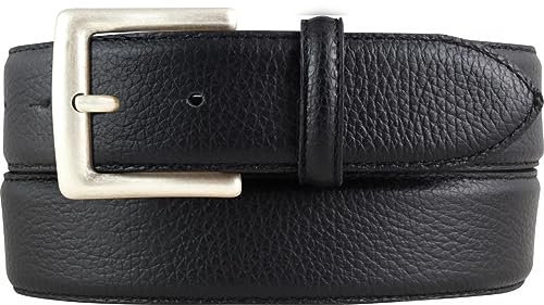 BELTINGER Herren-Gürtel aus gemasertem Leder mit Steppnaht 4 cm | Trachten-Gürtel mit Pigmentprägung 40mm Herren | Gürtel für die Lederhose 4cm | Schwarz 110cm