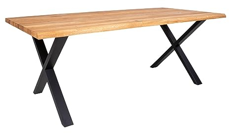 möbelando Esstisch >Toulon< in Natur, Eiche-Massiv - 95x75x200cm (BxHxT)