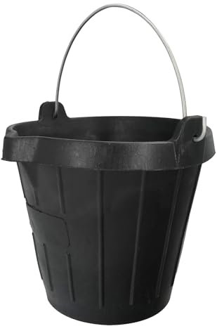 WOLFPACK LINEA PROFESIONAL Industrial 10 litros con Pico Vertedor. Base y Laterales Reforzado. Espesor 1 cm. Espuerta, Cubo Goma Obra, Multicolor, Individual