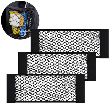 2PCS Automotive Cargo Net,Stretchable Trunk Net Organizer for Car with 2 Installation Methods,Universal Car Cargo Net Storage Net Fits Car Truck SUV Van (60x25cm/3PCS)