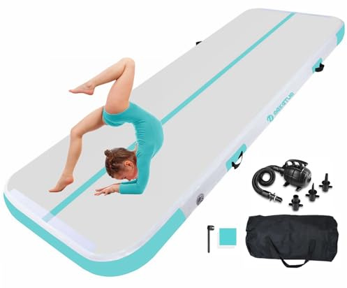 MEKETUM Air Track Colchoneta Gimnasia Ritmica 2 3 4 5 6 Metros Hinchable 10/20cm Gruesa Colchoneta Deportiva con Bomba de Uso doméstico/Entrenamiento/Rodar/Saltar/Fitness/Yoga/Entretenimiento acuático