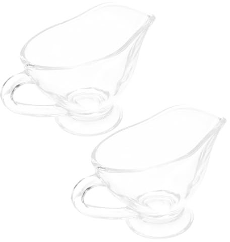 CIYODO 2pcs Glass Gravy Boat Sauce Cup Gravy Bowl for Salad Dressing Restaurant Condiment