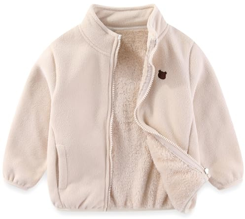 Veste en polaire pour tout-petit, épaisse, à fermeture éclair intégrale, à manches longues, manteau chaud pour bébés garçons et filles, automne, printemps, hiver