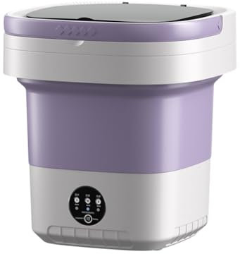 Qerwsdty Minilavadora plegable de 12 L de capacidad, automática, portátil, multifuncional, para el hogar, lavadora de ropa interior de , fácil de usar, enchufes de la UE