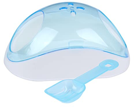 VERDANVERSE Bañera para Arena de Hámster y Chinchilla Contenedor Plástico Portátil con Pala para Baño de Arena Diseño Semitransparente y Estable para Pequeños Roedores Color