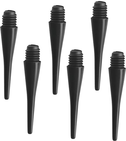 ShiJiuYou 100 Pcs Pointes de Fléchettes en Plastique, Fléchettes Pointe Plastique Souples, Darts Pointe Souple avec Filetage 2BA, Pointes de Flechettes de Rechange Accessoires(Noir)