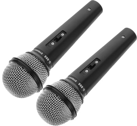 UKCOCO Microphone Simulé en Plastique Noir pour Garçon Et Filles, Lot De 2 Pièces, Jouet Micro Léger Et Solide, Accessoire De Jeu De Simulation pour Fête Et Spectacle, Adapté Aux Garçons Et Filles