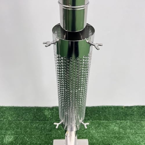Volakebeing Camping Tent Stove Chimney Pipe with Anti-Hot Mesh Heat Shield Cover, 10cm Diameter Portable Wood Burner Flue Tube, Stainless Steel Chimney Protector Guard