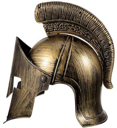 Gatuida Casco de Soldado la Antigua Roma para Adulto Forro Cómodo y Resistente, Accesorio de Plástico Adecuado para Cosplay y Actuaciones Diseño Único y Elegante