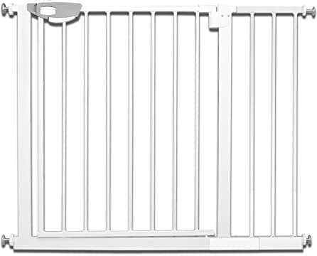 Froadp Barrière de Sécurité Extensible, Barrière de Pression sans Perçage, Grilles de Porte Barrières pour Bébé et Chiens, Porte de Protection D'escalier en Métal Largeur Réglable(Blanc, 95-105cm)