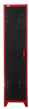 Jet-Line | Aktenschrank | Metall | Lager | Büro | Schrank | Spind | PETROW | rot-dunkelgrau | 1-türig | Metallschrank