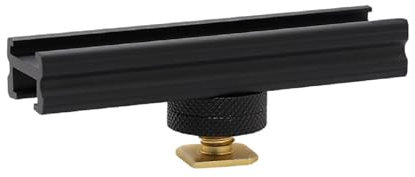 Hot Shoe Bracket Extension Rail Bar, Dual Bracket with 1/4 Thread Holes for Lights, Monitors, Microphones