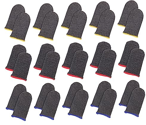 UKCOCO Gaming Finger Sleeves Finger Sleeves Finger Cover for Gaming 18 Par Pekskärmsspel Icke- Fingerskydd Vuxna Spelhandske Slumpmässig Färg