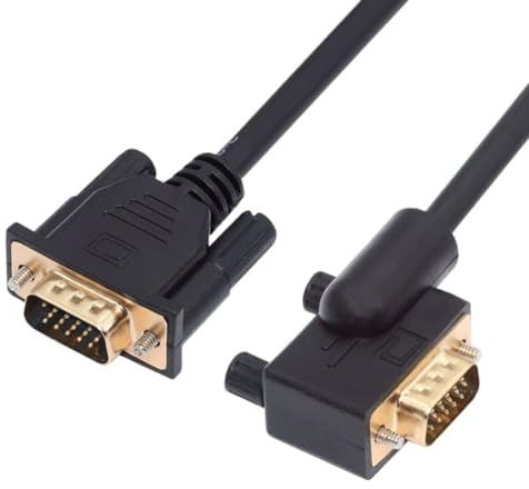 chenyang Cavo VGA, VGA SVGA D-Sub HDB15 pin maschio a maschio ad angolo retto di 90 gradi, per video grafica, adattatore per monitor, proiettore, grafica, 1 m