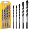 eROOSY 5PCS Foret Carbure de Tungstene 6mm, 8mm, 10mm, 12mm Forets de Maçonnerie, Forets Hélicoïdaux en Carbure de Tungstène pour Carreaux de Céramique, Béton, Plastique, Bois, Mur en Brique, Verre