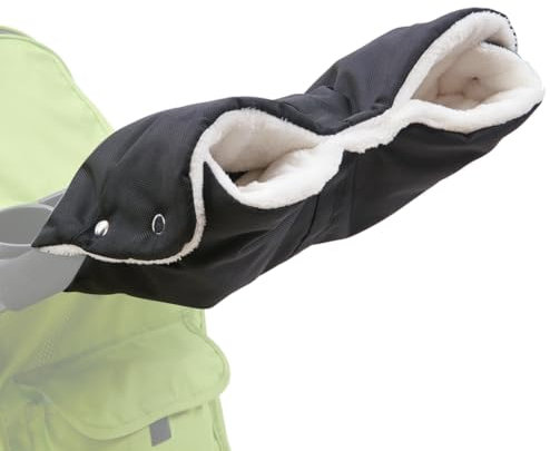 Kinderwagen Handwärmer, Kinderwagenmuff Atmungsaktiv, Handschuhe Handmuff Mit Fleece Innenseite, Universalgröße Handmuff Für Kinderwagen Wasserfest Winddicht Für Kinderwagen Buggy (Schwarz)