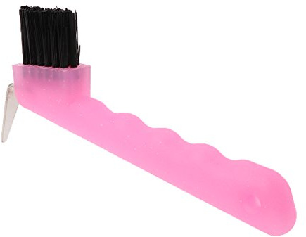 Púa de pezuña con cepillo para caballos herramienta de aseo de caballos rosa