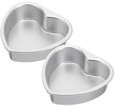 CLISPEED 2pezzi Stampo Per Torta Forma Di Cuore Teglia Per Dolci in Lega Di Alluminio Per Cheesecake Torte Strati Facile Da Pulire e Resistente