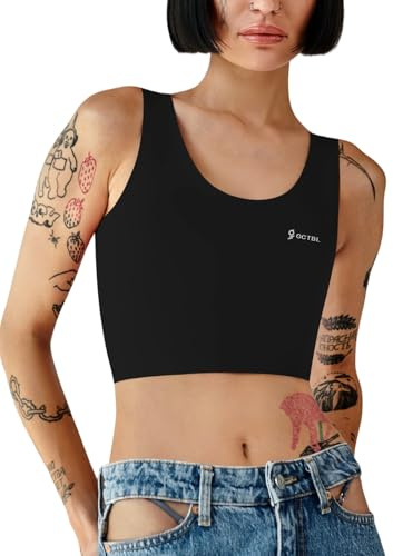 Chest Binder Transgender FTM Trans Binder Seamless Swim Compression Bra | Chest Binder for Large Breasts, Women, Tomboys, Soft Breathable Swim Breast Binder, Full Coverage, Invisible, Daily Wear Top