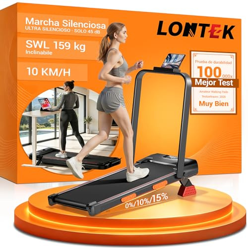 UMAY Cinta de Correr Plegable con Inclinación, Walking Pad,Amortiguación y Motor Silencioso de 3.0HP Cinta de Andar Plegable, 159 KG