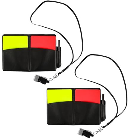 TOYANDONA Kit Arbitre Football 2 Jeux Cartes PVC Rouge et Jaune avec Sifflet et Feuille de Score Set Arbitre Léger et Solide pour Matchs et Entraînements Accessoires Officiels