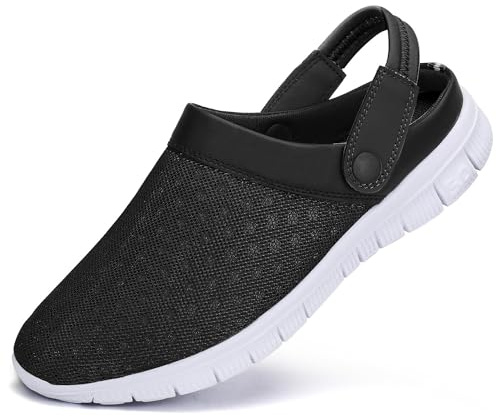SAGUARO Zoccoli per Uomo Donna Sandali da Spiaggia Antiscivolo Traspirante Scarpe da Mare Pantofole Estate Ciabatte Giardino Outdoor, Nero, 39 EU