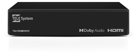 TELE System Decoder Digitale Terrestre DVB-T2 HEVC 2024 TS6105 - Ricezione TV con Autoscan Canali, Timeshift, Lettore Multimediale, Telecomando Incluso