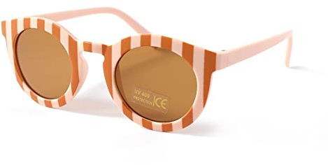 TOSGMLOUS Kids Cute Sunglasses Outdoor Sun Protection Sunglasses Boys Girls Baby UV400 Children Baby Eyewear (Pink Brown)