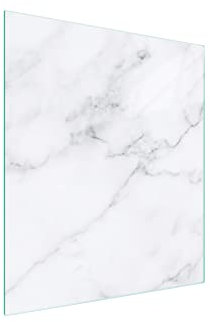 DarHaus Plaque de recouvrement, 45 x 52 cm, en verre, pour cuisinières électrique, à induction, convient comme décoration, protection anti-éclaboussures ou planche à découper, Marbre Blanc