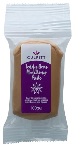 Culpitt Modelling Paste, Teddy Bear Brown, Sugarpaste, Gumpaste For Cake Decorating, Flowers, Animals, Figures, Models - Sets Hard, 100g