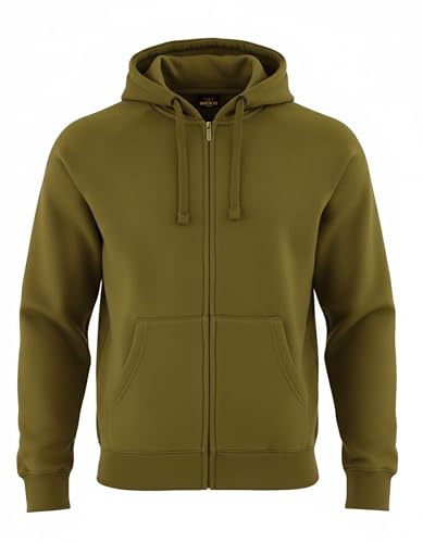 ROCK-IT Apparel Veste à Capuche Sweat à Capuche Lourd Travailleur Hoodie Zipper Sweat à Capuche Pullover - Pull Homme - Olive Green - XXL