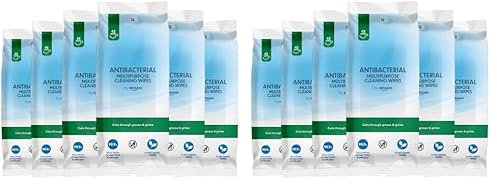 by Amazon Lingettes Nettoyantes Multi-usages Antibactériennes, frais Parfum, 252 pièces, 6 lot de 84 lingettes