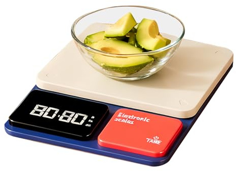 Báscula Digital de Alimentos,5 Unidades Pantalla LED Recargable | Báscula Digital De Cocina Para Preparación De Comidas,Para Café, Pan, Condimentos, Postres, Hogar, Panadería, Restaurante, Catering, C