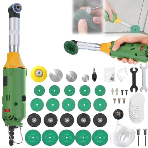 Lucidatrice, 350W Lucidatrice Per Pietra E Metallo Macchina Elettrica Pulizia Fughe Aprifughe 90° Pavimenti In Piastrelle Pulitore 6 Velocità Regolabili Lucidatura Incisione E Per Fughe Piastrelle