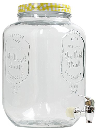 8 Litre Large Barrel Clear Glass Jar Cocktail Beverage