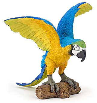 PAPO - Figura Ara Blu - Pappagallo Tropicale per Bambini dai 3 Anni - Uccello Realistico Dipinto a Mano - Plastica Resistente e Sicura - Collezione La Vita Selvaggia - Animale della Giungla - 50235