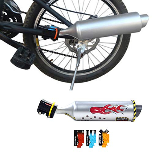 CVERY Cykelavgasrör, cykelturbo-avgasrör-motorcykel-ljudsystem med 6 x ljudkortklistermärken, ekerljudtillverkarkort, cykelsport-kit för barn