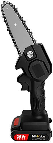 XUMI Mini Motosierra 4 Pulgadas Portátil Sin Cable Eléctrico De La Motosierra, 26V Tijeras De Podar De La Motosierra para Herramientas Eléctricas Cortador De Madera De Jardín, Negro