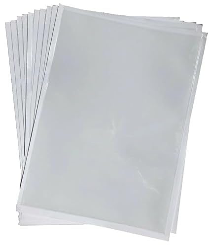 PCL Media ltd® Buste autoadesive trasparenti formato A4, 302 x 217 mm, confezione da 10 pezzi, con apertura a bordo corto, tasca adesiva per documenti, porta carte autoadesive, tasche adesive