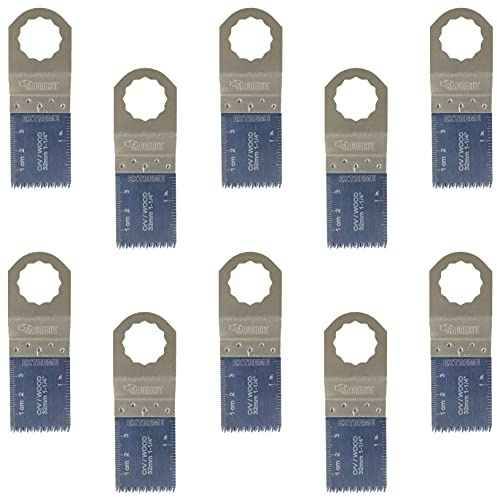 10 x SabreCut SC35J_10 35 mm Japón Cuchillas de corte grueso compatibles con Fein SuperCut y Festool Vecturo (no StarLock) Multiherramienta oscilante Accesorios multiherramienta