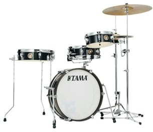 TAMA Club-Jam Pancake trumset 4 delar – Hairline Black/krom hårdvara, LJK48P-HBK