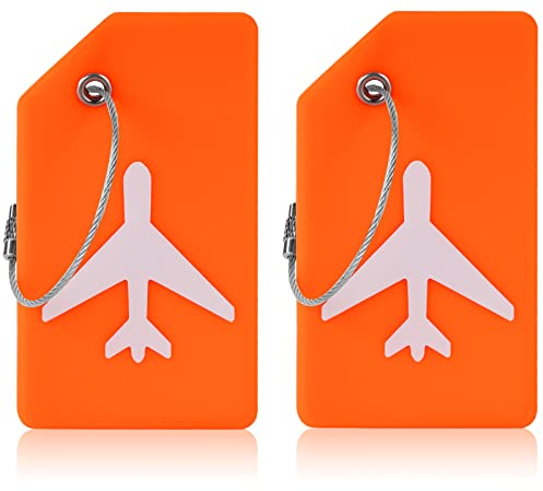 Flintronic 2 Stück Kieselgel Kofferanhänger Koffer, Gepäckanhänger ID Etikett, Tags mit Namensschild Adressschild, Kofferanhänger Koffer Reisezubehör