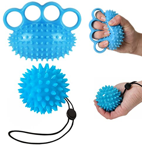Suuwwn Finger Exerciser, 2Pcs Finger Strengthener, Grip Strengthener Stress Balls for Adults, Squeeze Ball for Hand Therapy