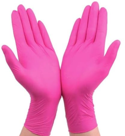 Guanti monouso da 50pezzi Guanti per lavare i piatti Guanti in lattice per la pulizia degli alimenti Guanti per la pulizia del giardino domestico Guanti per la pulizia della casa in gomma Rosa rossa S